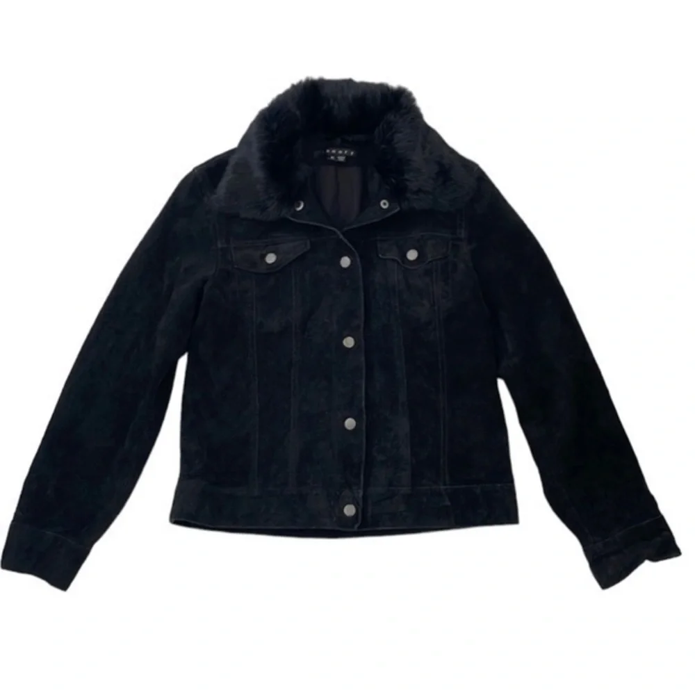 Theory Real Rabbit Fur Leather Jacket - Picture 2 of 13